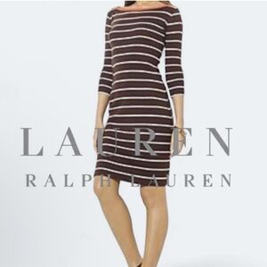 Lauren Ralph Lauren Chocolate Striped Midi Dress